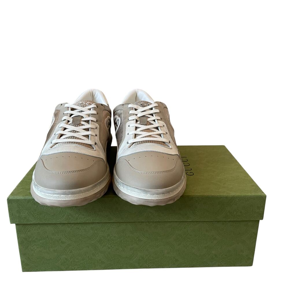Gucci Men's Mac80 GG Low Top Sneaker Taupe & Off White 778301 Size 11.5 US 12 - Picture 6 of 16